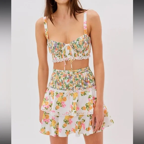 FOR LOVE AND LEMONS Rosalyn Crop Top & Mini Skirt Set - Picture 6 of 16